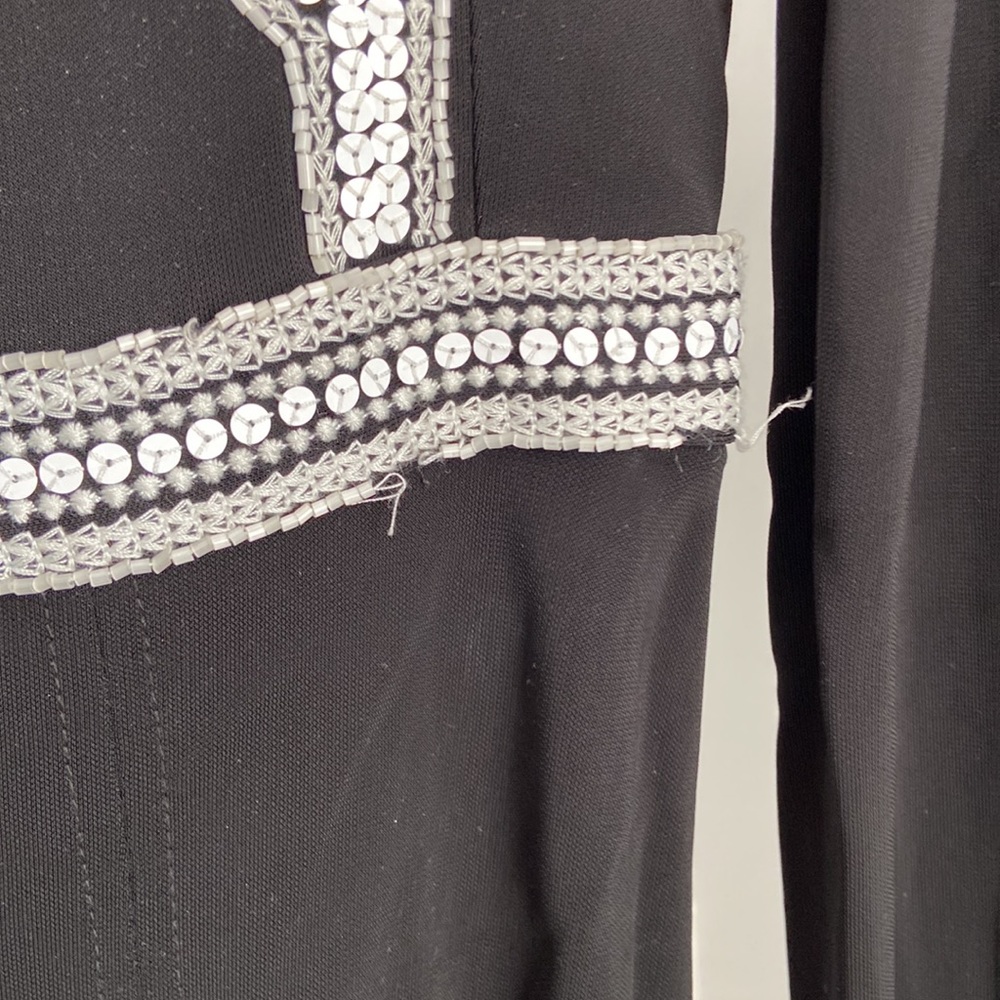 Tory Burch Black Ivory Long Sleeve Dress, flawed - Picture 7 of 11